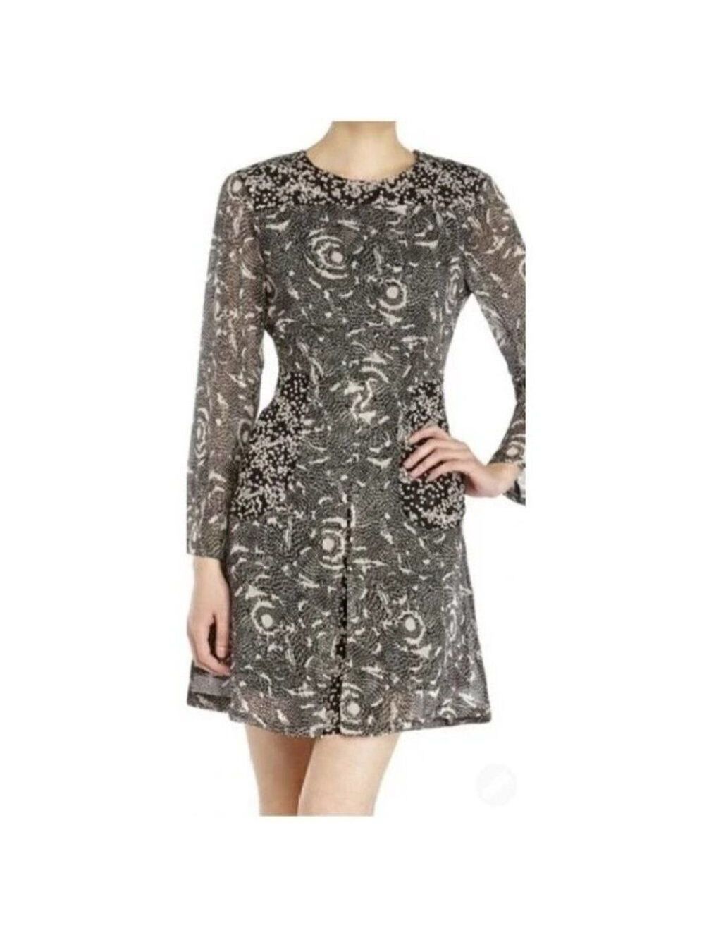 NWT Walter Baker | Jessie fit & flare Dress in Black Starburst Print